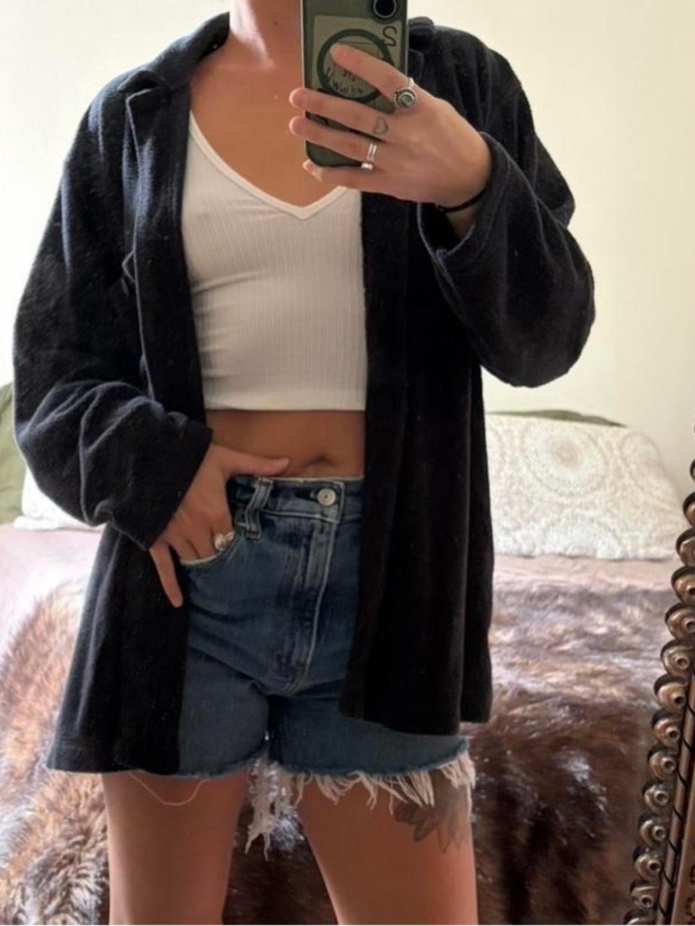 Blue Open Front Cardigan
